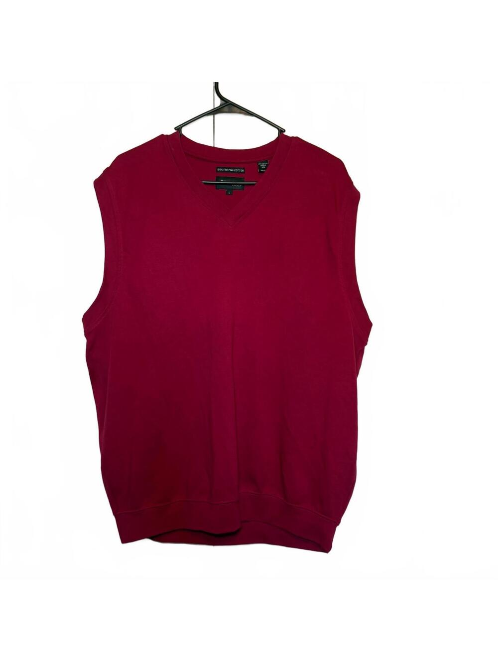 Bolle Golf Men's Sleeveless Sweater Vest 100% Fine Pima Cotton Size Large Red